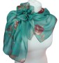 Damen Sommer Schal blau gruen Blumen Rosen